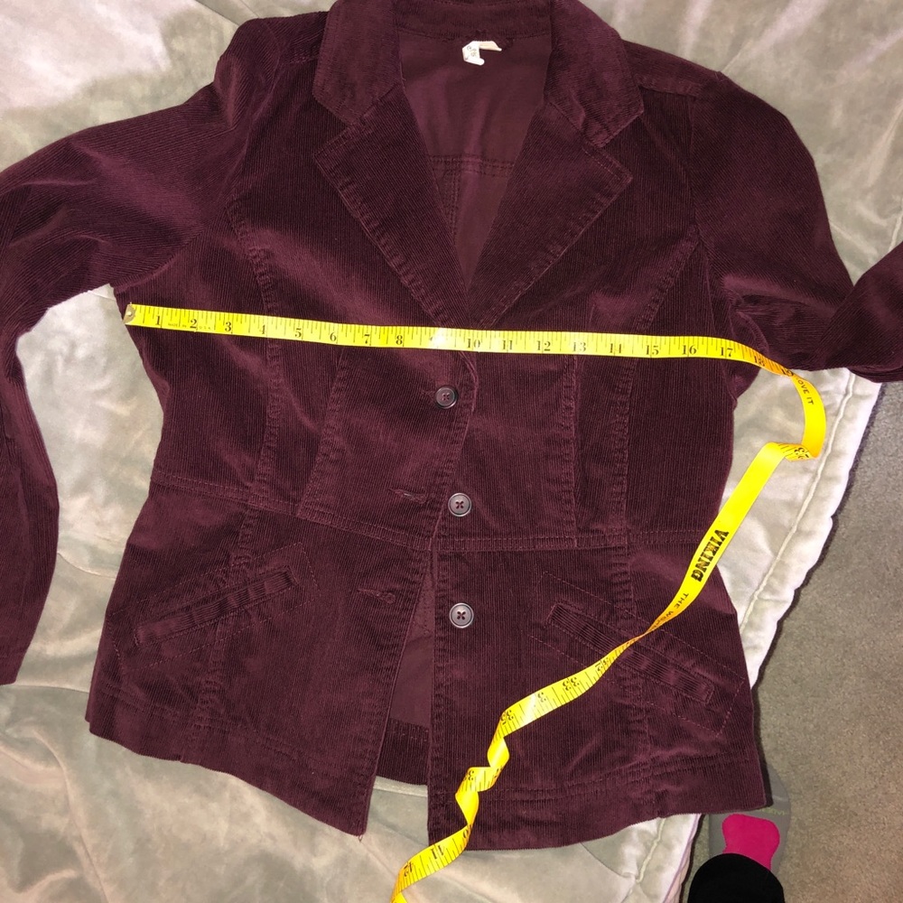 St. John’s Bay maroon corduroy blazer Sz MP - Picture 3 of 11